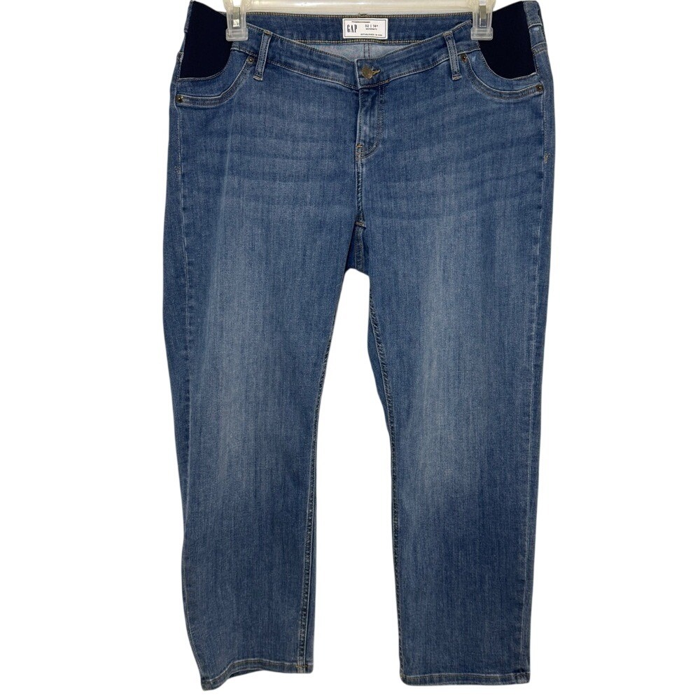 Gap Maternity Soft Wear‎ Inset Panel Denim Blue Jeans Size 32 / 14